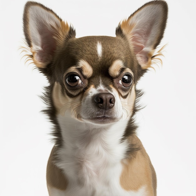 Ravishing adorable chihuahua dog studio portrait on white isolated background