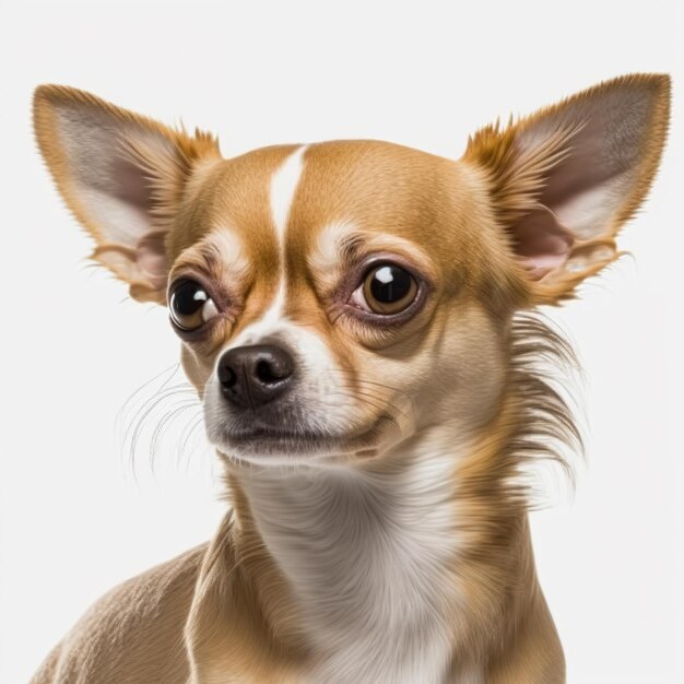 Ravishing adorable chihuahua dog studio portrait on white isolated background