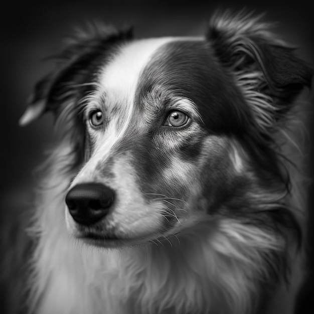 Photo ravishing australian shepherd studio portrait in black isolated background