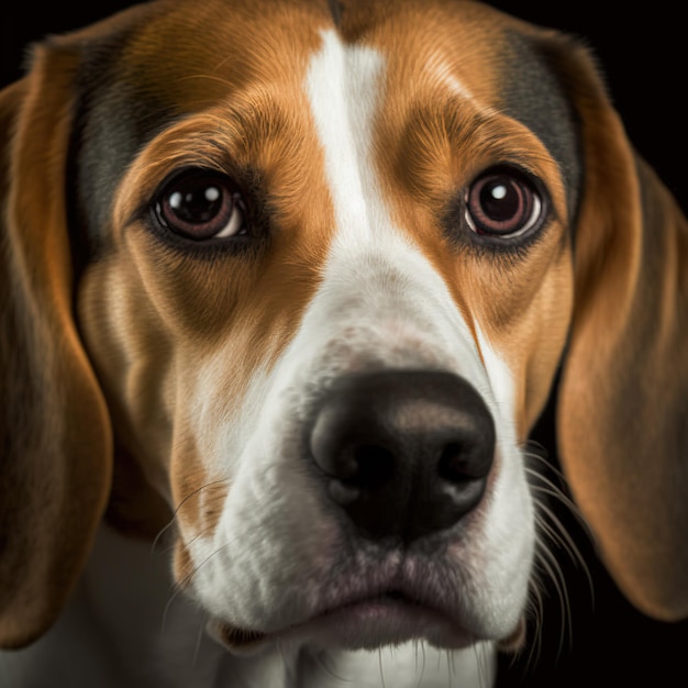 Photo ravishing realistic beagle dog portrait on studio isolated background