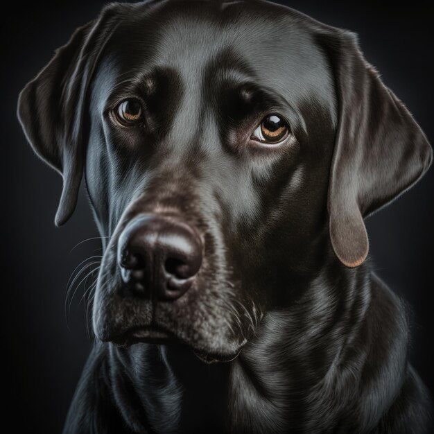 Foto incantevole ritratto in studio di nero labrador retriever cane su sfondo isolato