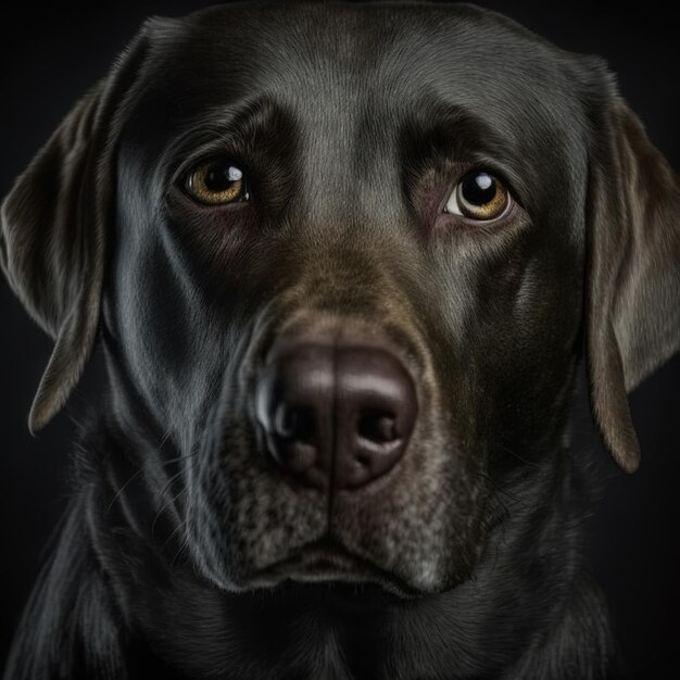 Foto incantevole ritratto in studio di nero labrador retriever cane su sfondo isolato