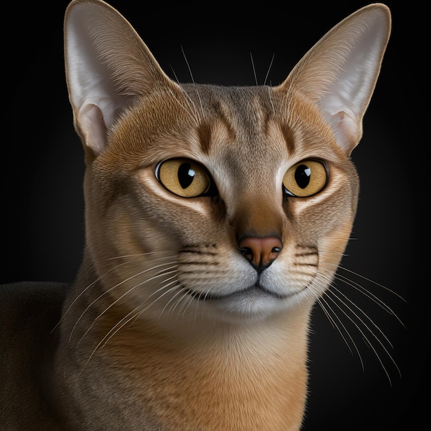 Ravishing studio portrait of chausie cat on isolated background