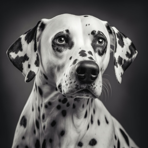 Ravishing studio portrait dalmatian dog with isolated background