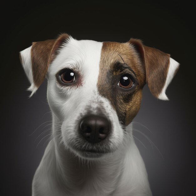 Photo ravishing studio portrait of jack russel terrier dog on isolated background