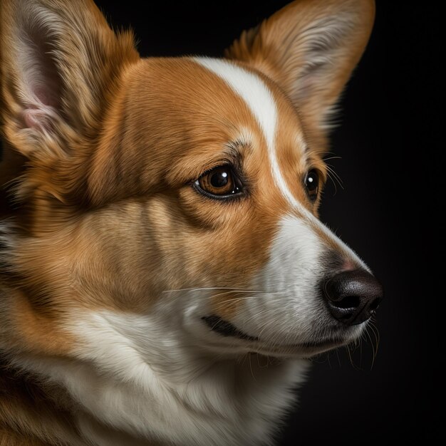 Фото Восхитительный студийный портрет собаки на изолированном фоне