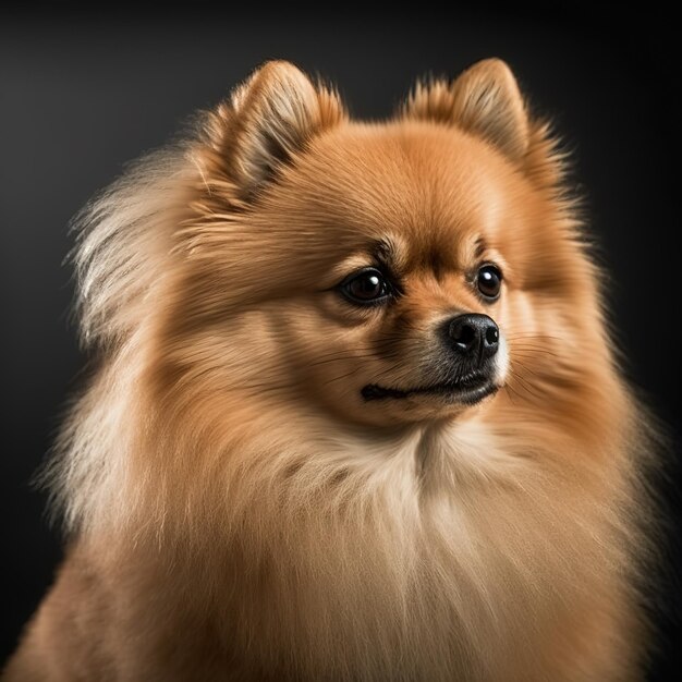 Ravishing studio portrait of pomeranian dog on isolated background