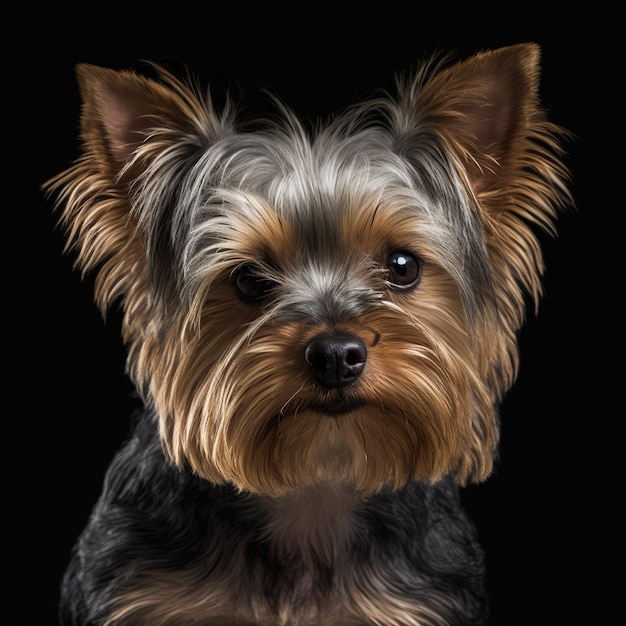 Ravishing studio portrait of yorkshire terrier dog on isolated background