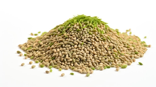 Photo raw alfalfa seeds small pile of white legume seeds on smooth background