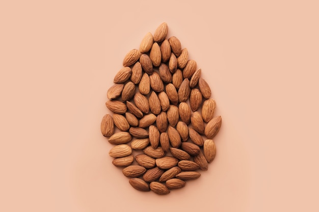 Raw almond kernels drop shape