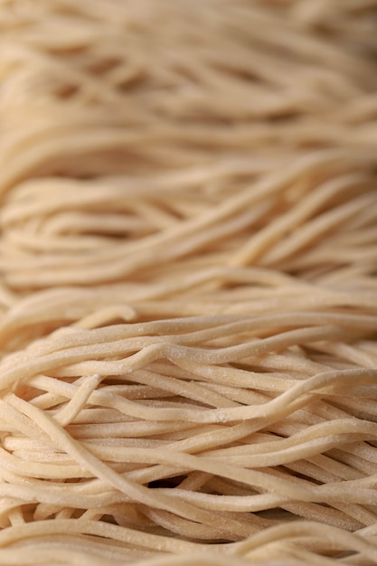 Raw Asian Ramen Noodle Texture, Egg Noodle or Mie Ayam