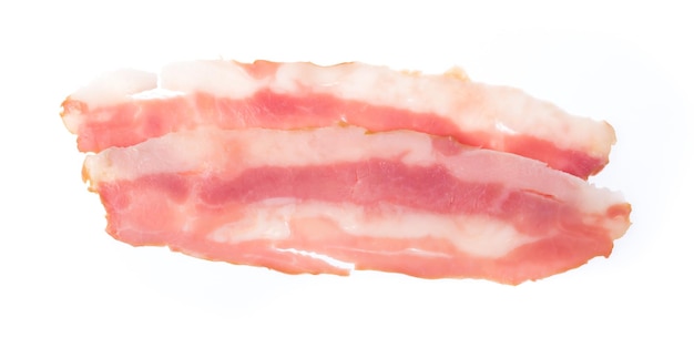 Photo raw bacon isolated on white background