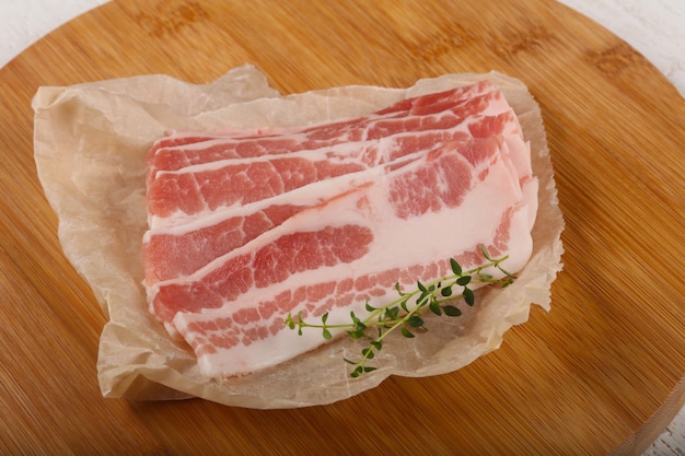 Raw bacon