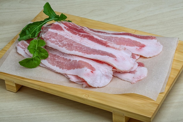 Raw bacon