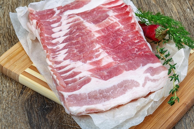 Raw bacon