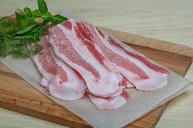 Raw bacon