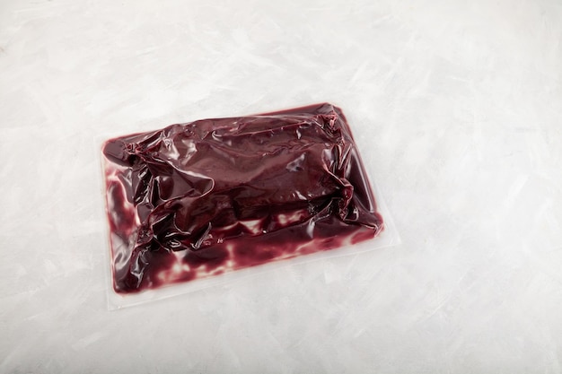 Raw beef liver in vacuum packed Fresh Byproducts contain protein iron and trace elements