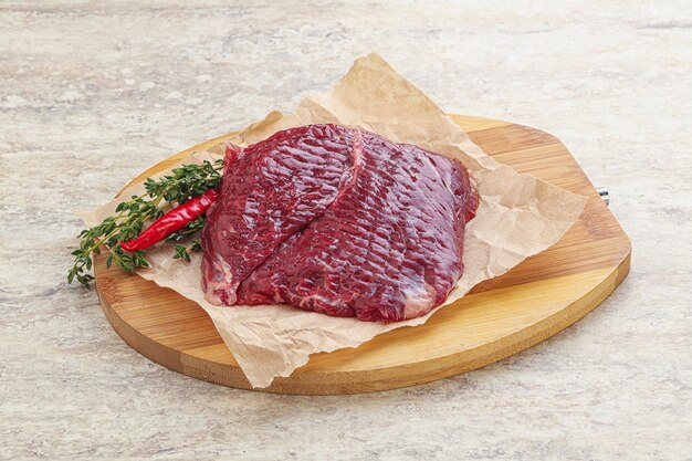 Raw beef machete steak for grill