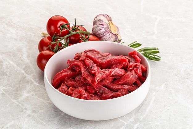 Raw beef meat for cooking