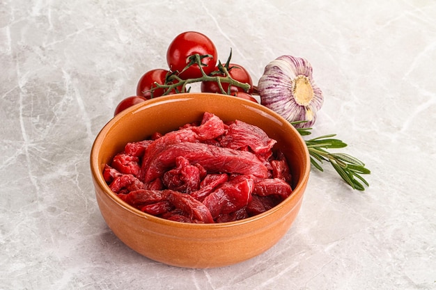 Raw beef meat for cooking