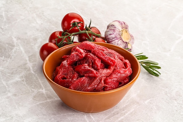 Raw beef meat for cooking