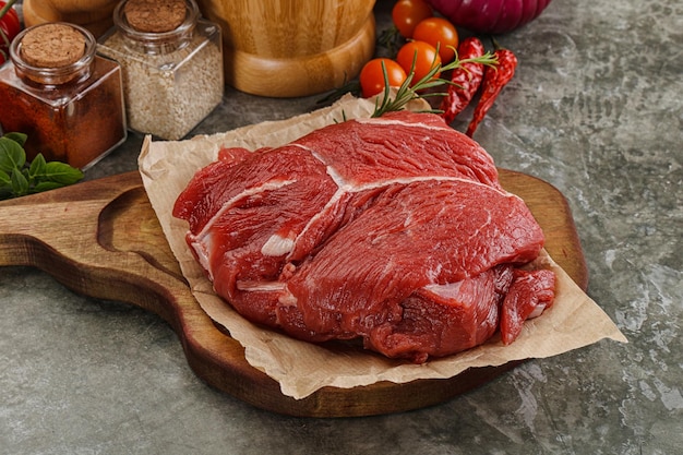 Raw beef meat piece for cooking