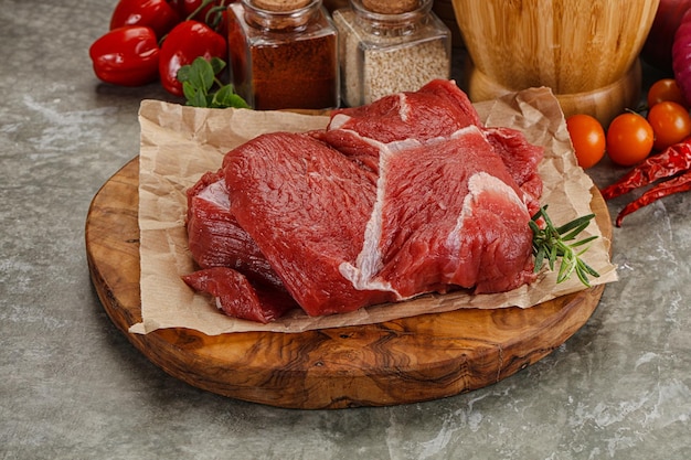 Raw beef meat piece for cooking