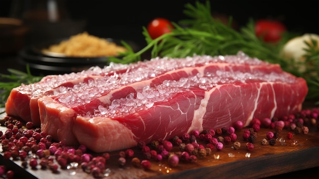 Raw beef steak for frying or grilling fillet restaurant menu marbled meat spices salt pepper