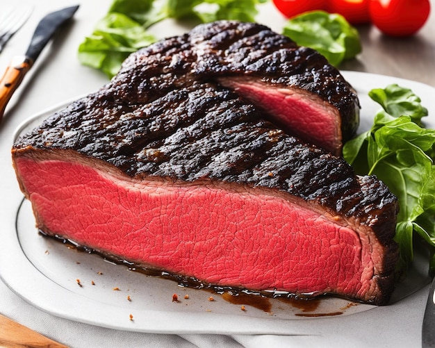 raw beef steak on wooden background