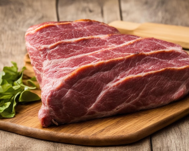 raw beef steak on wooden background