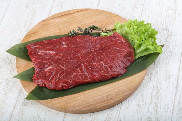 Raw beef steak