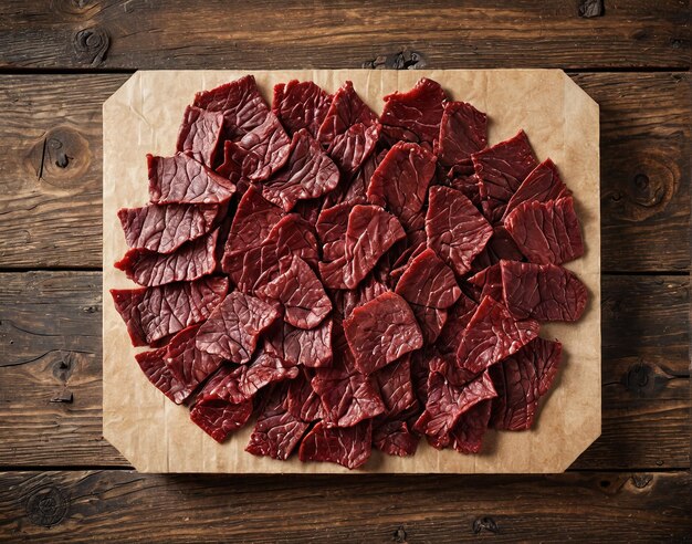 Photo raw beef on a wooden cutting board