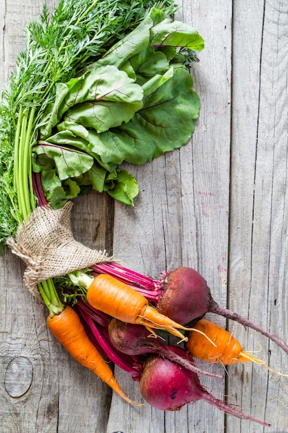 Raw beet and carrot