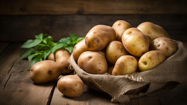 Raw brown organic russet potatoes