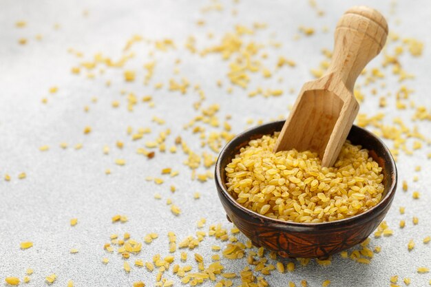 Raw  Bulgur in a bowl