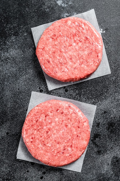 Raw Burger patties, ground beef meat