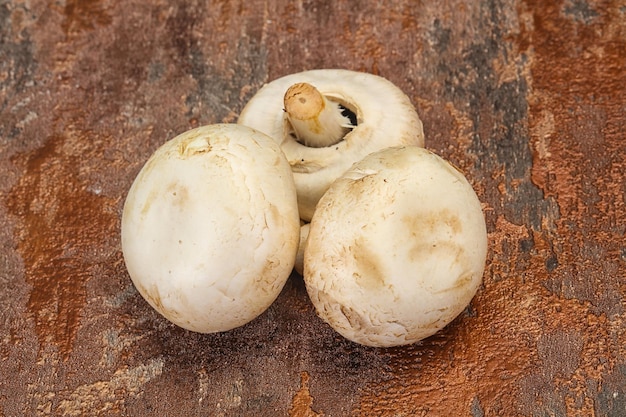 Raw Champignon heap for cooking