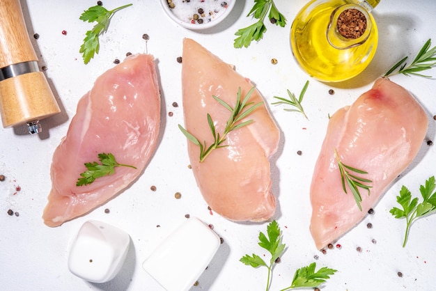 Raw chicken breast fillet