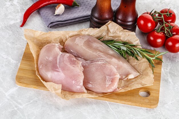 Raw chicken breast skinless for cooking