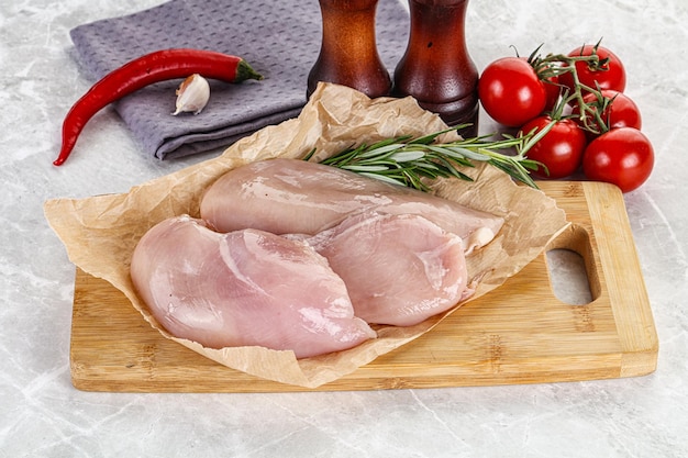 Raw chicken breast skinless for cooking