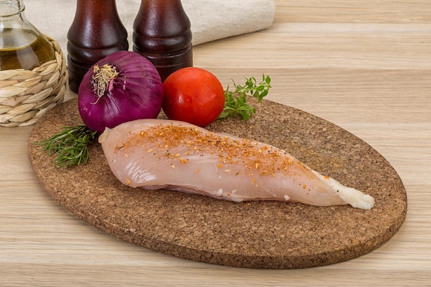 Raw chicken breast