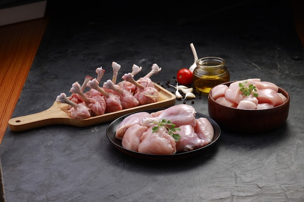 Raw chicken cuts combo chicken biriyani cuts chicken fry cuts and chicken lollipop