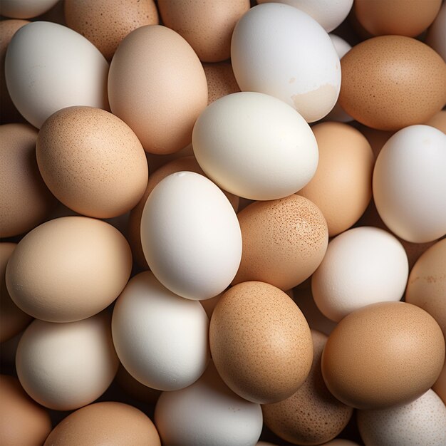 Raw chicken eggs as background