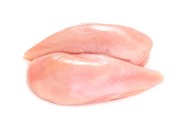 Raw chicken fillet breast isolated on white