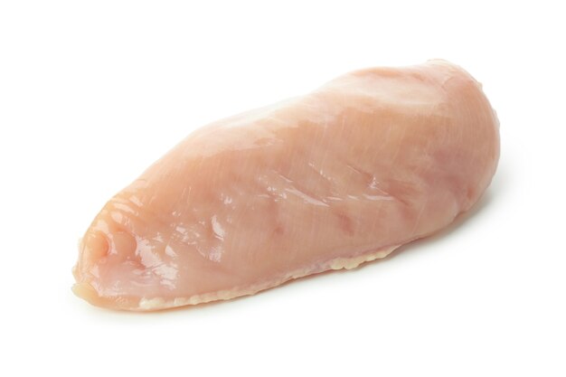 Raw chicken fillet isolated on white background