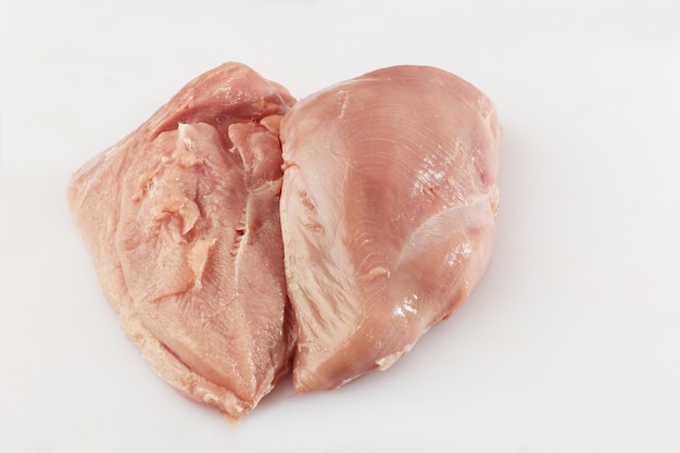 Photo raw chicken fillet isolated on a white