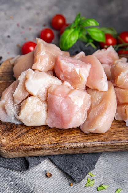 Raw chicken fillet meat slice poultry chicken breast meal food
snack diet on the table copy space