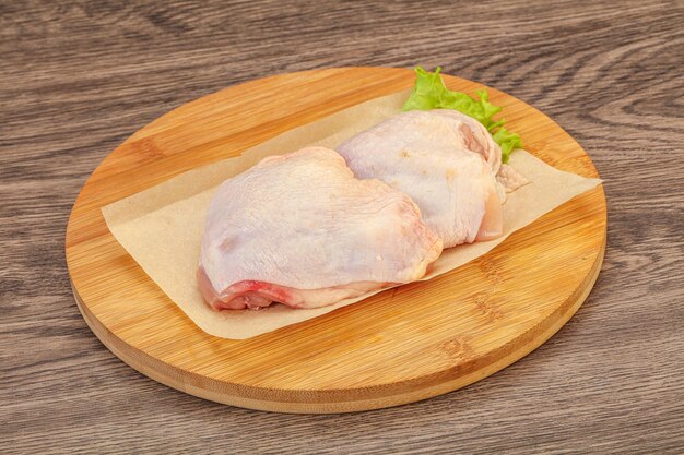 Raw chicken hip for cooking