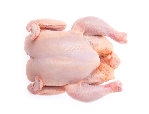 Raw chicken isolated on white background