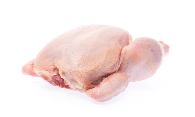 Raw chicken isolated on white background